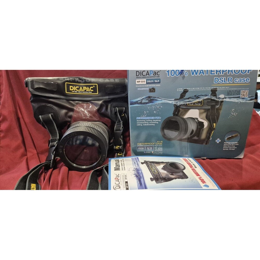 DiCAPac WP-S10 DSLR SLR Waterproof Camera Case Underwater Pouch Housing Boxed